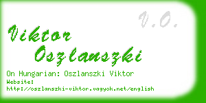 viktor oszlanszki business card